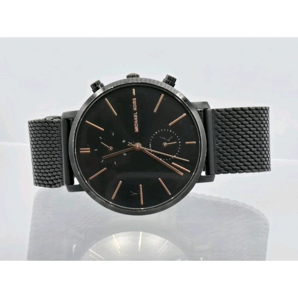 Michael Kors MK-8504 Jaryn Black Mesh Steel‎ Mens Watch - NEEDS BATT See Pics!